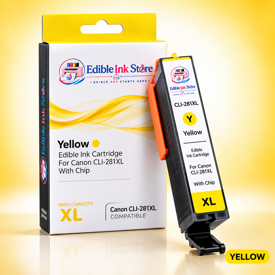 EdibleInkStore Yellow Edible Ink Cartridge for Canon CLI-281XL With Chip