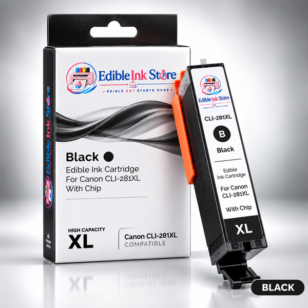 EdibleInkStore Black Edible Ink Cartridge for Canon CLI-281XL With Chip