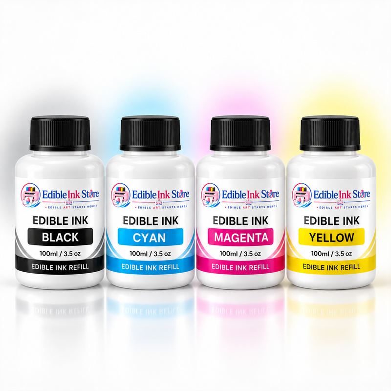 EdibleInkStore 100ml / 3.5 oz Edible Ink Refill Bottles for Canon Inkjet Printers
