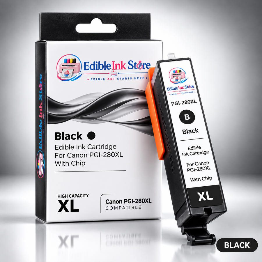 EdibleInkStore Black Edible Ink Cartridge for Canon PGI-280XL With Chip