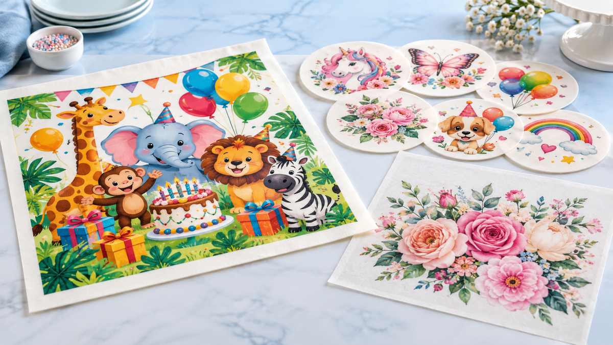 Printed frosting sheet, ready to apply