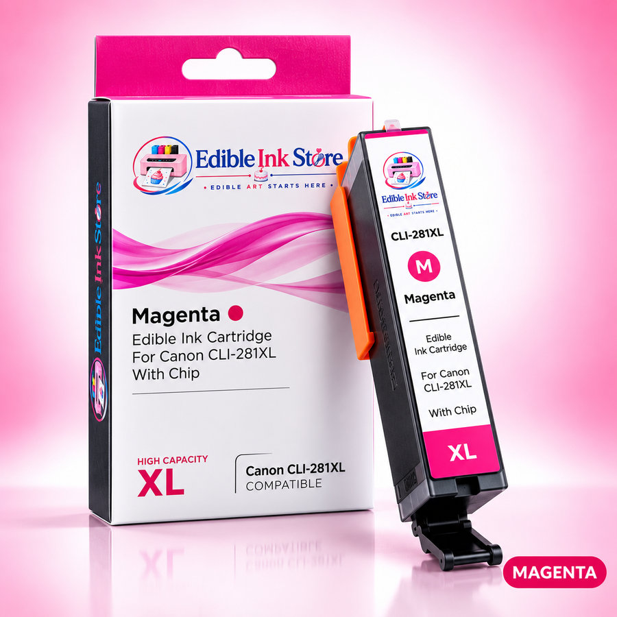 EdibleInkStore Magenta Edible Ink Cartridge for Canon CLI-281XL With Chip