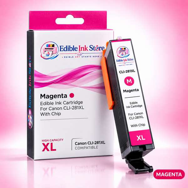 EdibleInkStore Magenta Edible Ink Cartridge for Canon CLI-281XL With Chip