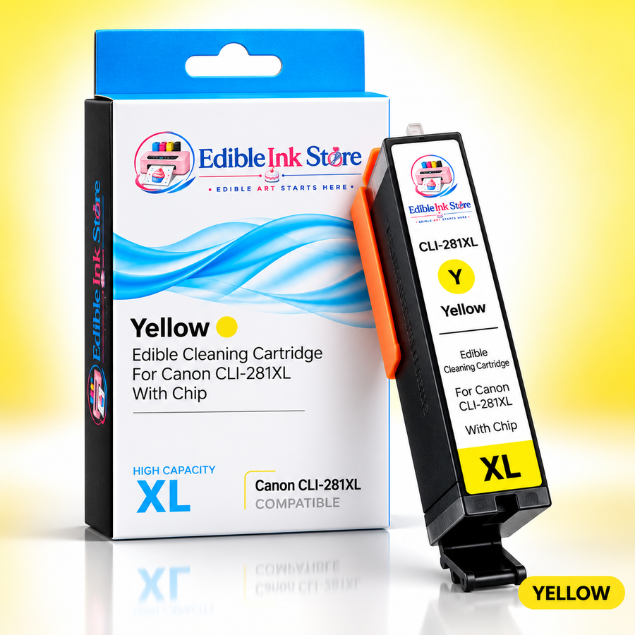 EdibleInkStore Yellow Edible Cleaning Cartridge for Canon CLI-281XL With Chip